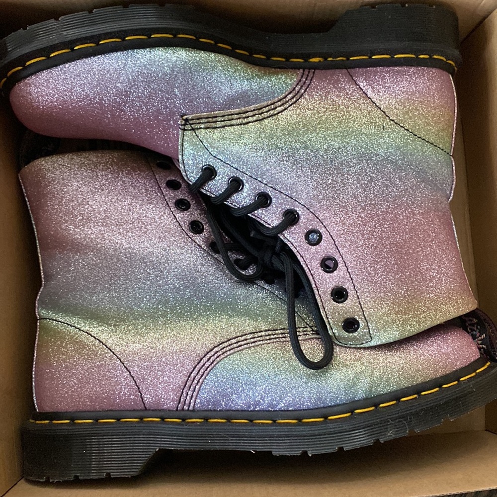 Dr Martens Docs Pascal Glitter Rainbow Boots